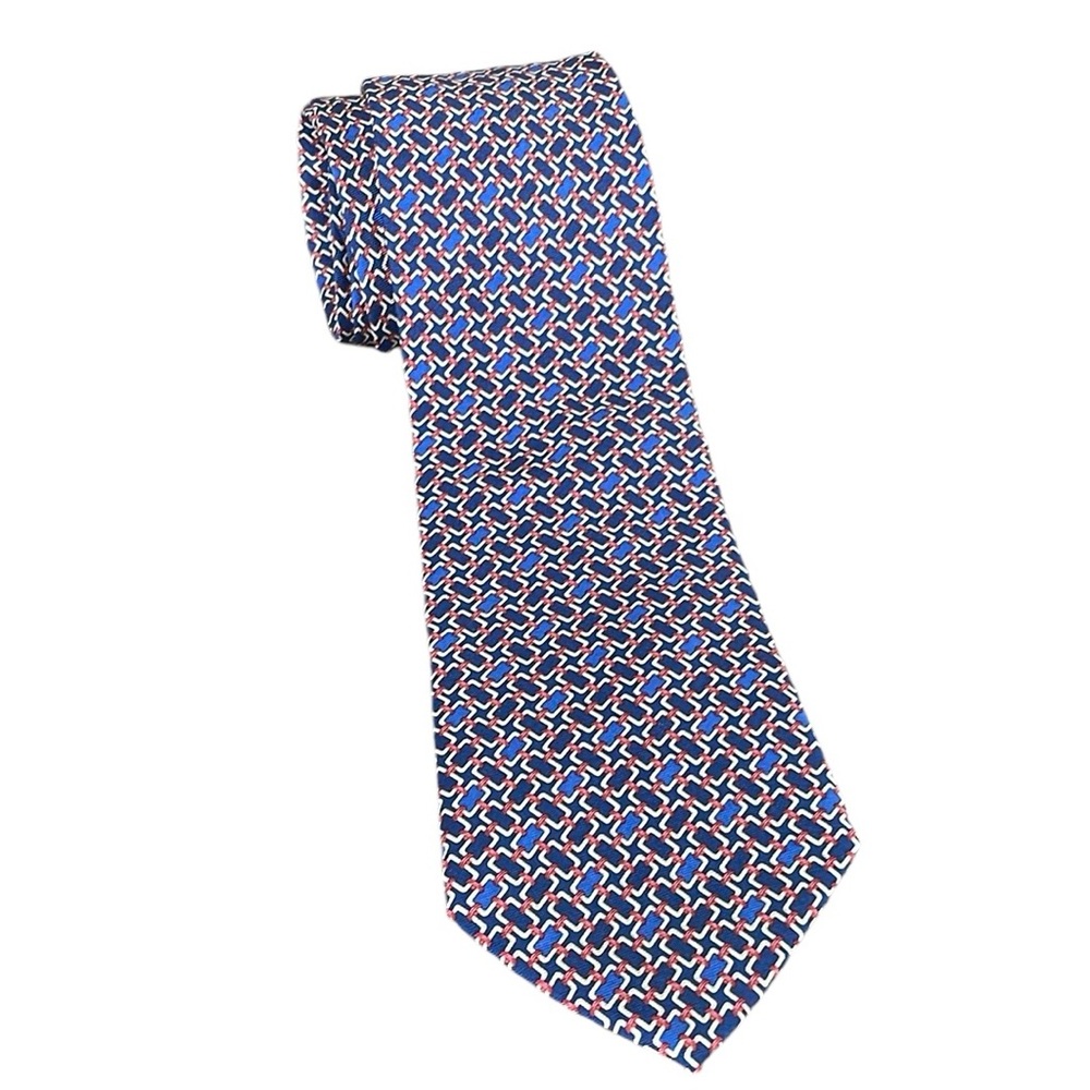 Brooks Brothers Makers Blue Silk Tie Printed In Italy Made In The USA